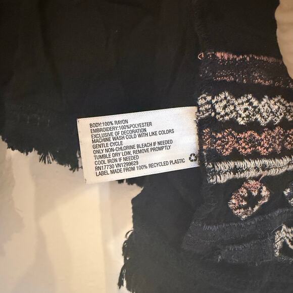 Knox rose boho embroidered fringe kimono size large - Picture 2 of 7